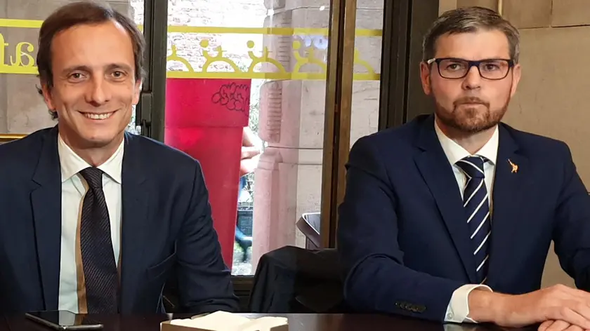 Dreosto a destra assieme a Massimiliano Fedriga