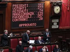 Tabello elettronico dell'aula della Camera con risultato del voto sulla proposta di legge di distacco del comune di Sappada dalla regione Veneto e aggregazione alla regione Friuli Venezia Giulia. Roma, 22 novembre 2017. ANSA/ GIUSEPPE LAMI