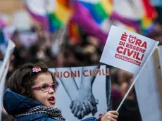 Una delle manifestazioni in favore delle Unioni civili