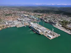 Un'immagine dall'alto della Fincantieri