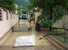 Il giardino di un’abitazione a Dolina allagato Foto Massimo Silvano