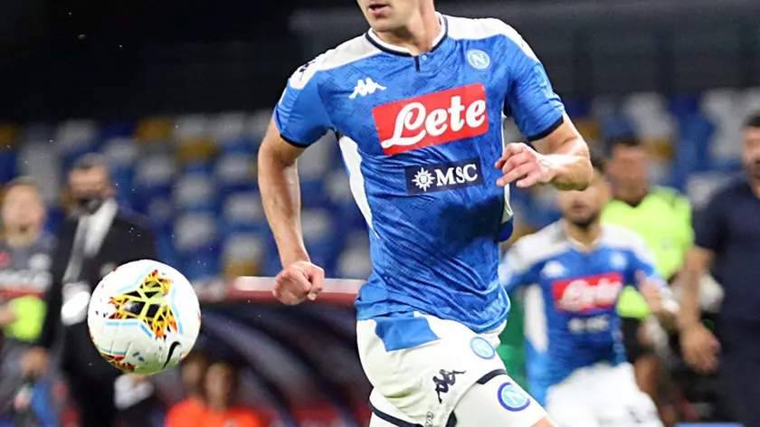 Napoli's forward Arkadiusz Milik in action during italian Serie A soccer match between SSc Napoli and FC Udinese at the San Paolo stadium in Naples, 19 July 2020. ANSA / CESARE ABBATE
