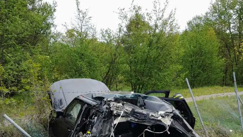 L'auto incidentata a Fernetti