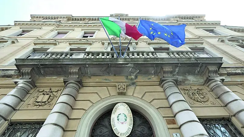 L’ingresso del Palazzo di giustizia di Gorizia