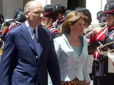 Italian Prime Minister Enrico Letta (L) meets his Slovenian counterpart Alenka Bratusek (R) at Chigi Palace in Rome, Italy, 12 June 2013. .ANSA/CLAUDIO PERI