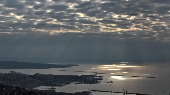 Lasorte Trieste 17/11/13 - Cielo a Pecorelle, Mare a Pecorelle, da Strada Nuova per Opicina, Pomeriggio
