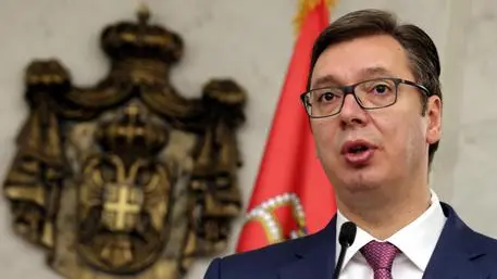 epa05904821 Newly elected President of Serbia, Prime minister of Serbia Aleksandar Vucic smiles during press conference with German Foreign Minister Sigmar Gabriel (not pictured), during their meeting in Belgrade, Serbia 12 April 2017. German Foreign Minister Sigmar Gabriel is on one day visit to Belgrade. EPA/KOCA SULEJMANOVIC