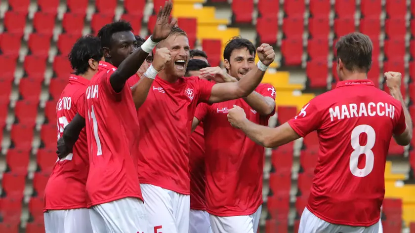 Lasorte Trieste 04/08/19 - Coppa Italia, Triestina - Cavese, Esultanza Triestina Malomo Gol 1 - 0