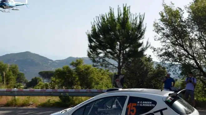 L'auto, una Peugeot 207, del navigatore gallese Gareth Roberts, 24 anni, di Camerthen, che correva in coppia con Craig Breen nel rally Targa Florio. Gareth Roberts e' morto nel corso di un incidente avvenuto a Cefalu' (Palermo) durante la prima prova speciale della seconda tappa del rally. L'auto della coppia e' finita contro il guardrail e poi si e' capovolta. Illeso, invece, il pilota irlandese di Waterford, Palermo, 16 giugno 2012. ANSA/UFFICIO STAMPA +++ NO SALES, EDITORIAL USE ONLY +++