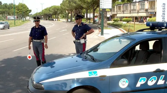 Polizia a Lignano (Foto tratta dal Messaggero Veneto)