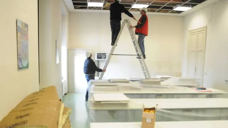 Bumbaca Gorizia 21.01.2014 Crollo Liceo Classico, controlli Foto Pierluigi Bumbaca