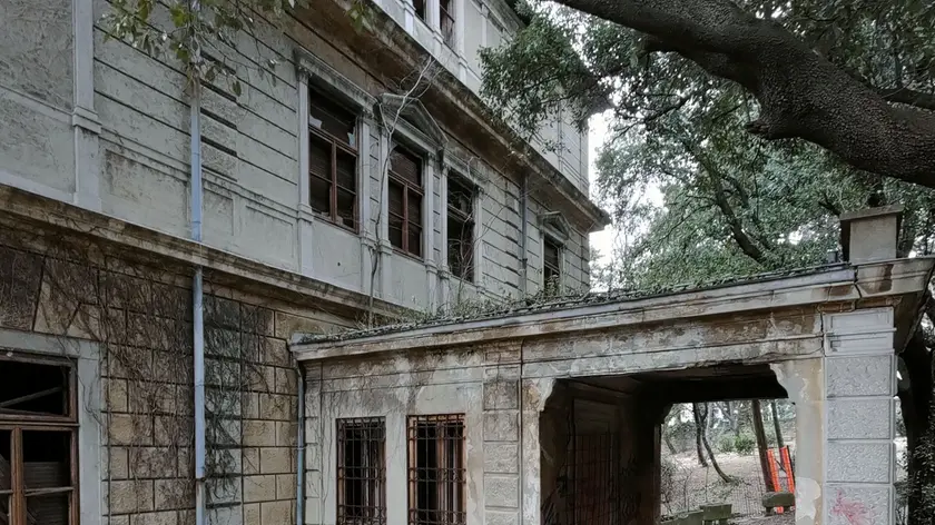 Lo stato di degrado in cui versa villa Cosulich. Foto di Andrea Lasorte