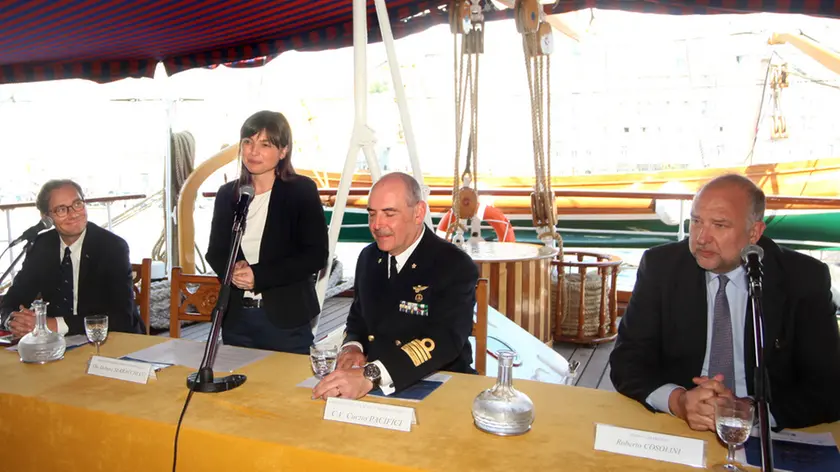 Lasorte Trieste 12/05/16 - Nave Amerigo Vespucci, Presentazione Manifesto Barcolana, Gillo Dorfles