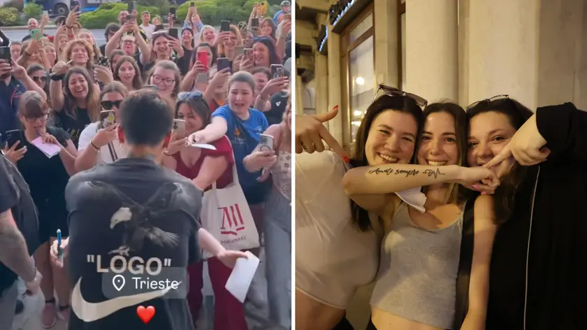 Una delle stories postate dal cantante e un gruppo di fan con una frase di Ultimo tatuata sul braccio (Lasorte)