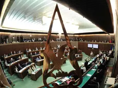 L'aula del Consiglio regionale durante l'intervento di Renzo Tondo (Presidente Friuli Venezia Giulia). (Trieste 27/09/11)