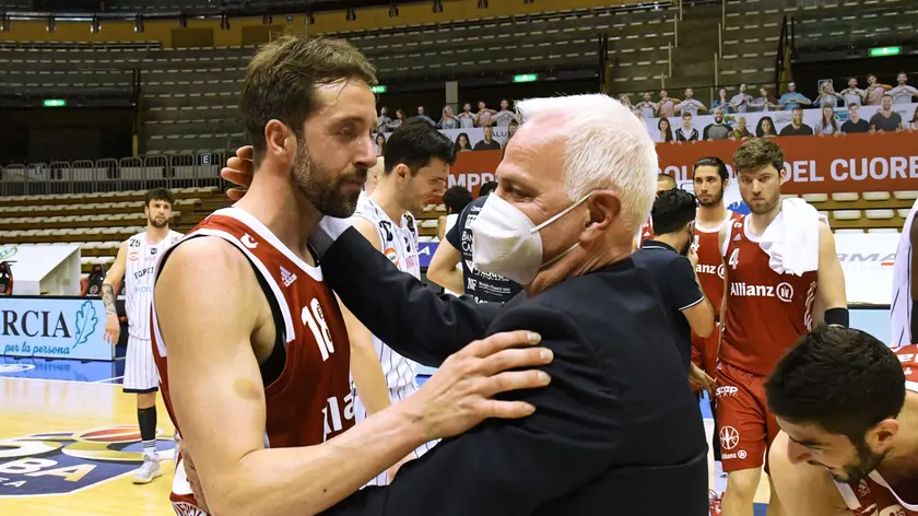 Foto BRUNI Trieste 10.05.21 Basket serie A1: Basket serie A1: Allianz Trieste-Fortitudo--Cavaliero e dalmasson