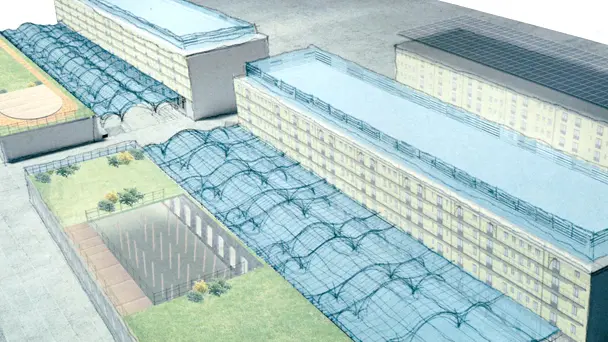 Un rendering del progetto Greensisam che comprende cinque magazzini