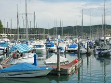 Alcuni degli ormeggi sul canale Est-Ovest di Monfalcone