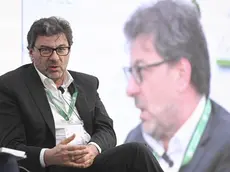 Giancarlo Giorgetti, ministro dello Sviluppo Economico , al Forum Ambrosetti a Sorrento 13 maggio 2022 ANSA / CIRO FUSCO13 maggio 2022