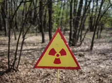 Un cartello a Chernobyl