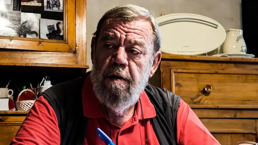 08/08/2019 Pavana, Intervista a Francesco Guccini; nella foto Francesco Guccini con Gianni Mura