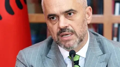 Image: 0197220537, License: Rights managed, Albanian Prime Minister Edi Rama speaks during a press conference announcing the candidate status for Albania to the European Union in Tirana on June 24, 2014. Albania cleared the first hurdle on its long path to European Union membership on June 24, with the EU granting candidate status on the country's fourth try. Albania has failed to win the coveted status three times since 2009., Place: ALBANIA, Model Release: No or not aplicable, Credit line: Profimedia.com, AFP