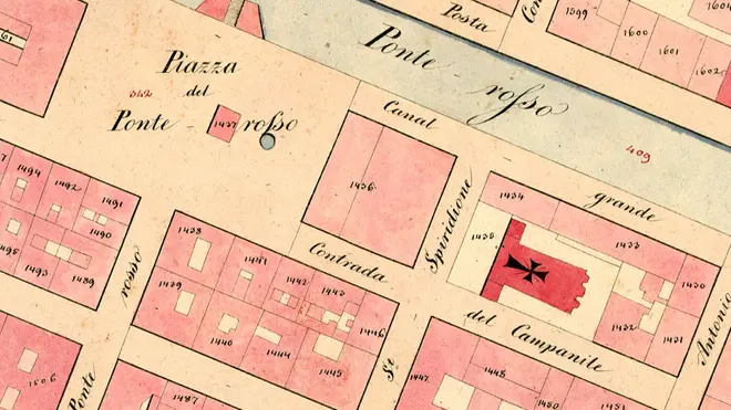 Lasorte Trieste 28/11/13 - Via Lamarmora, Archivio di Stato, Mappe Catasto Franceschino, ritaglio