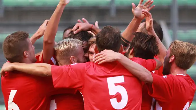 Lasorte Trieste 06/09/15 - Triestina - Liventina, Esultanza dopo Gol 1 - 0