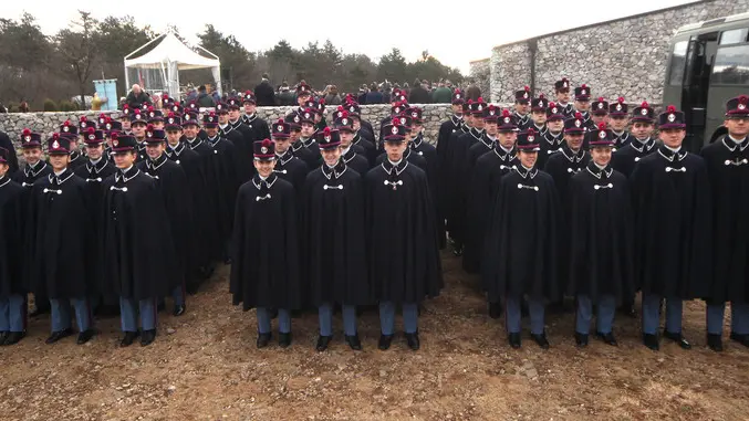 Lasorte Trieste 10/02/15 - Foiba di Basovizza, Cerimonia Giorno del Ricordo, Militari Nunziatella