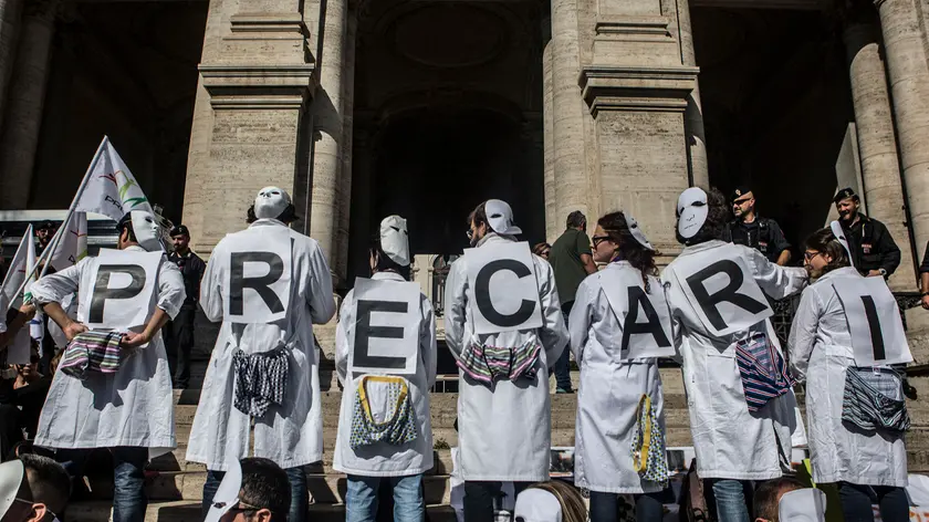 04/10/2017 Roma Manifestazione dei precari del Cnr per chiedere la stabilizzazione del settore