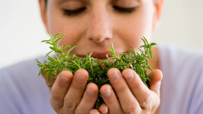 Woman with herbs