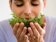 Woman with herbs