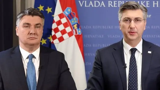 Croazia, il Presidente Zoran Milanović (a sinistra) e il premier Andrej Plenković foto da tportal.hr