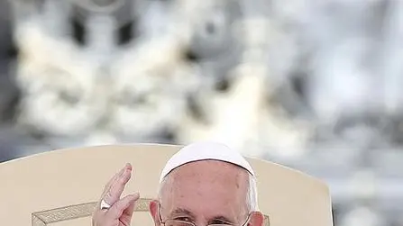 Papa Francesco durante l'udienza generale in piazza San Pietro, 3 settembre 2014. Pope Francis during his weekly General Audience in Saint Peter's Square, Vatican City, 3 September 2014. ANSA/FABIO FRUSTACI
