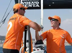 Aòberto Bolzan, a destra, a bordo di Alvimedica