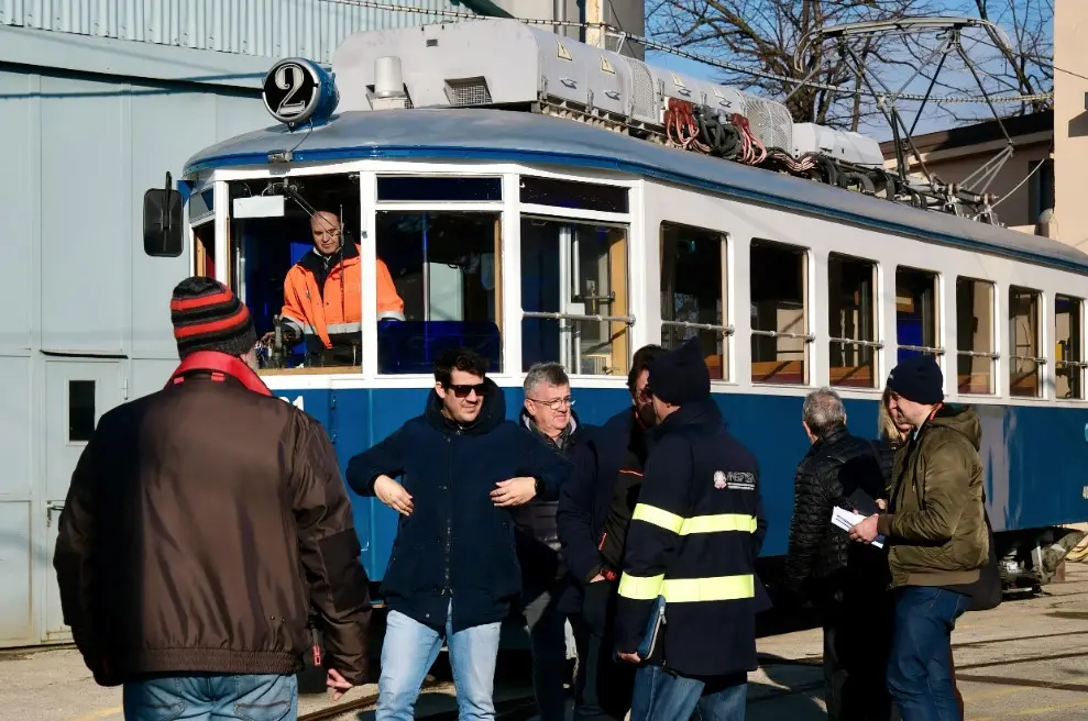 Le operazioni di collaudo del Tram di Opicina Foto Massimo Silvano