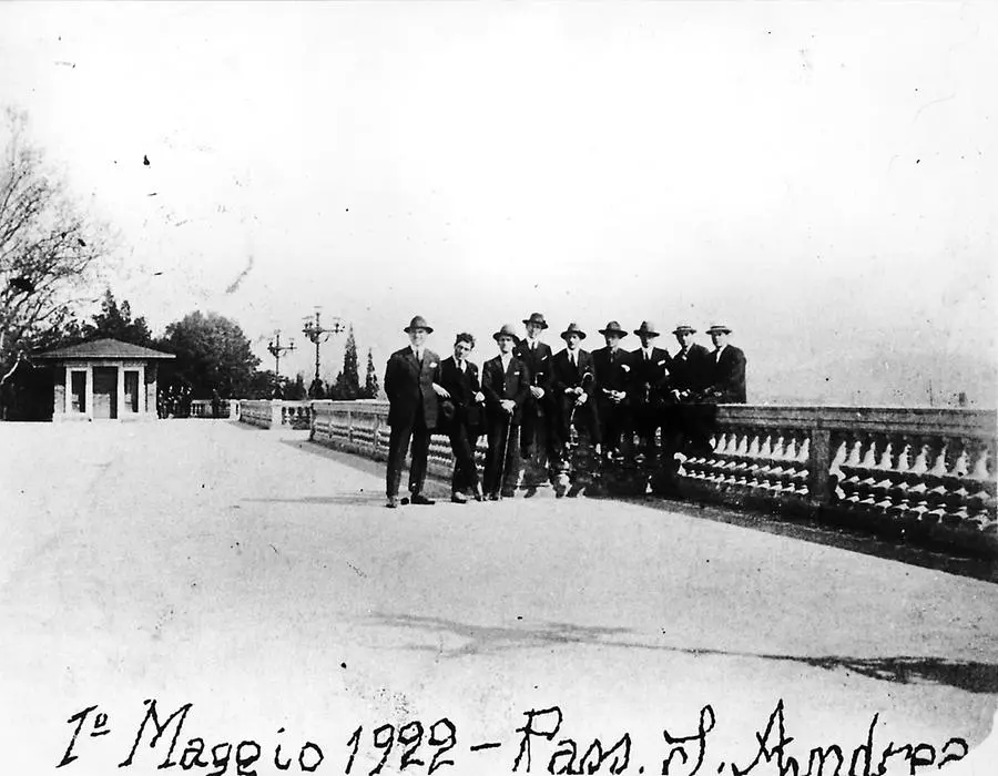 Un gruppo di ferrovieri il 1 °maggio 1922