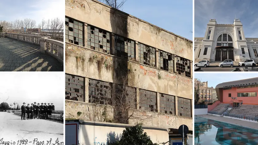 Nelle foto di Andrea Lasorte e nelle cartoline d'epoca l'area di Campo Marzio a Trieste