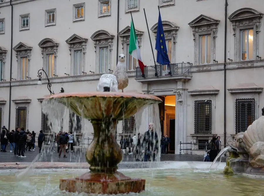 Veduta esterna di Palazzo Chigi a Roma