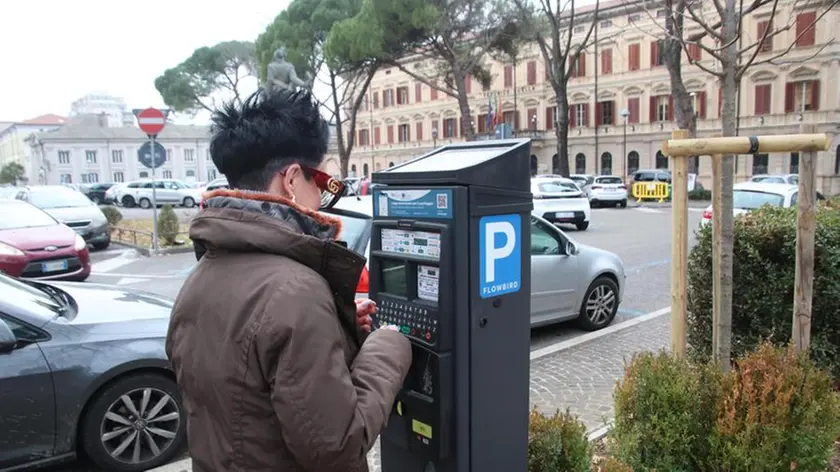 Un parchimetro a Gorizia (Bumbaca)