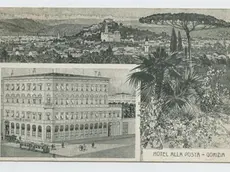 L’Hotel de la Poste in una cartolina d’epoca conservata all’Archivio Fondazione Cassa di Risparmio di Gorizia
