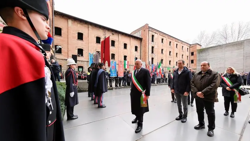 Un momento della cerimonia in Risiera (Silvano)