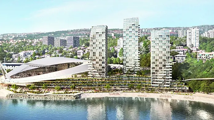 Lo stadio e i tre giganti. ecco come apparirebbero l’impianto sportivo e i grattacieli a Fiume