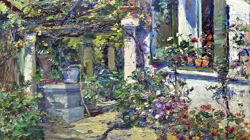 Il dipinto “Giardino” di Leontine von Littrow, acquistato nel 1915, è conservato nei depositi del Museo Revoltella di Trieste