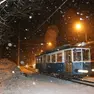 Il tram sotto la neve in una foto di qualche anno fa