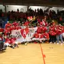 La festa per la promozione della Pallamano Trieste (foto Caberlotto)