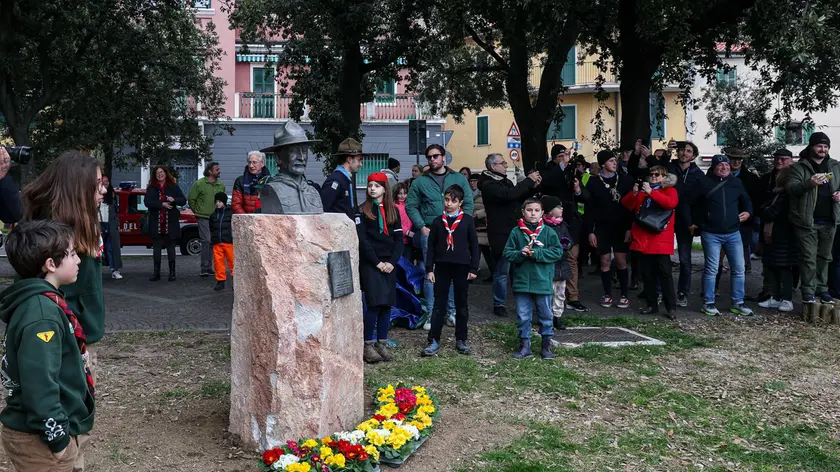 Il busto di Paden Powell a Barcola (Silvano)