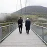 I Presidenti della Repubblica Sergio Mattarella e Borut Pahor durante la visita al ponte di Salcano