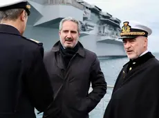 L'ad di Fincantieri Pierroberto Folgiero con il capo di Stato Maggiore della Marina Militare, l'ammiraglio Enrico Credendino Foto Massimo Silvano