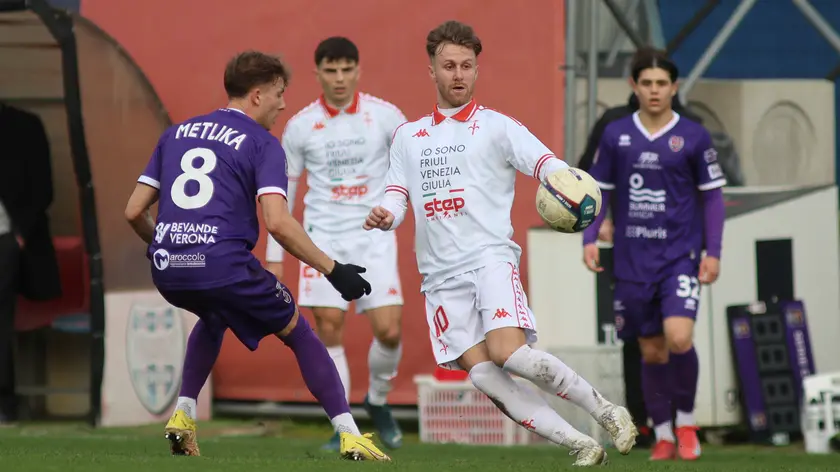 Christian D’Urso in azione durante la partita con la Virtus Verona foto Mariani/Lasorte